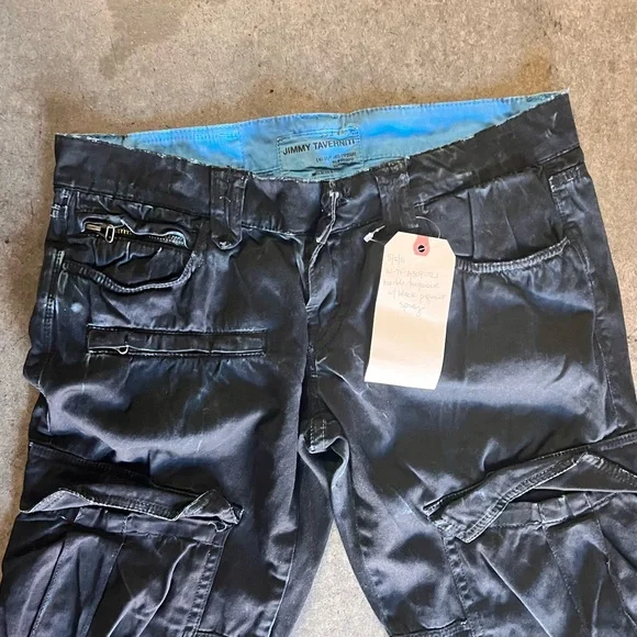 DESIGNER RARE Black and blue Jimmy Taverniti cargo pants, deadstock from 2011 - Picture 2 of 4